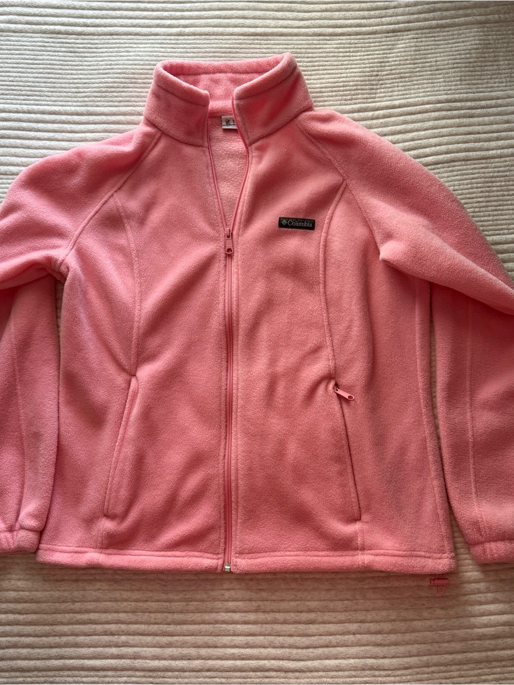 Columbia Women's Size L Pink Benton Springs Full Zip Fleece Jacket Outerwear